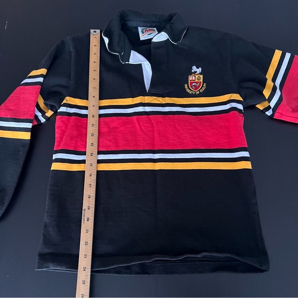 University of Guelph Black Rugby Shirt with Red and Yellow Stripes - Picture 7 of 8